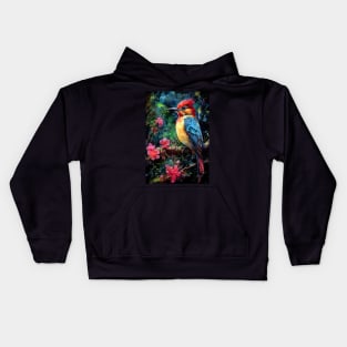 Woodpecker bird painting colors art #Woodpecker Kids Hoodie